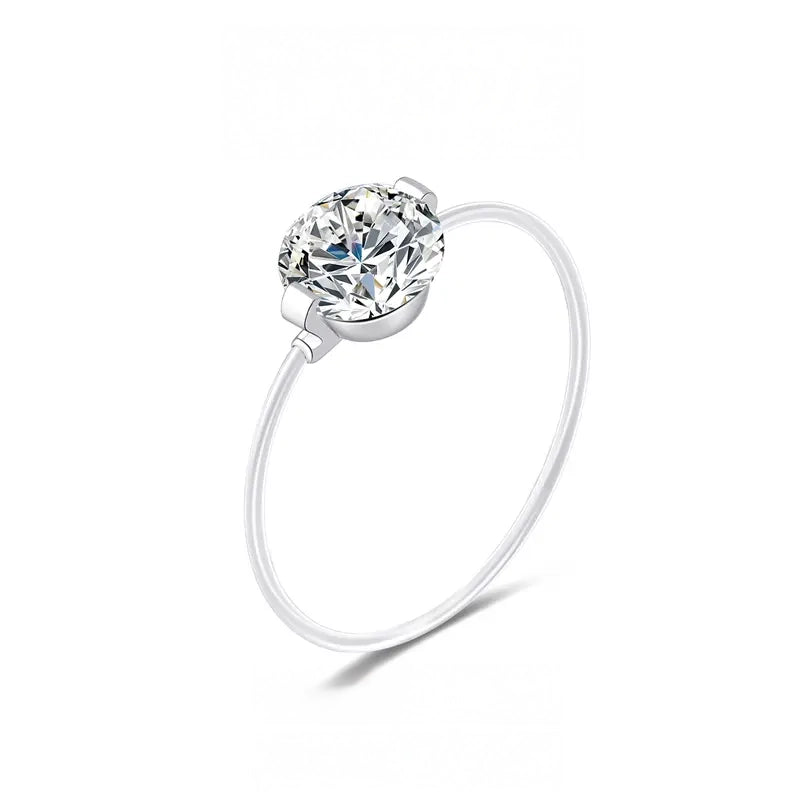 S925 1-2 Carat Moissanite Invisible Band Ring