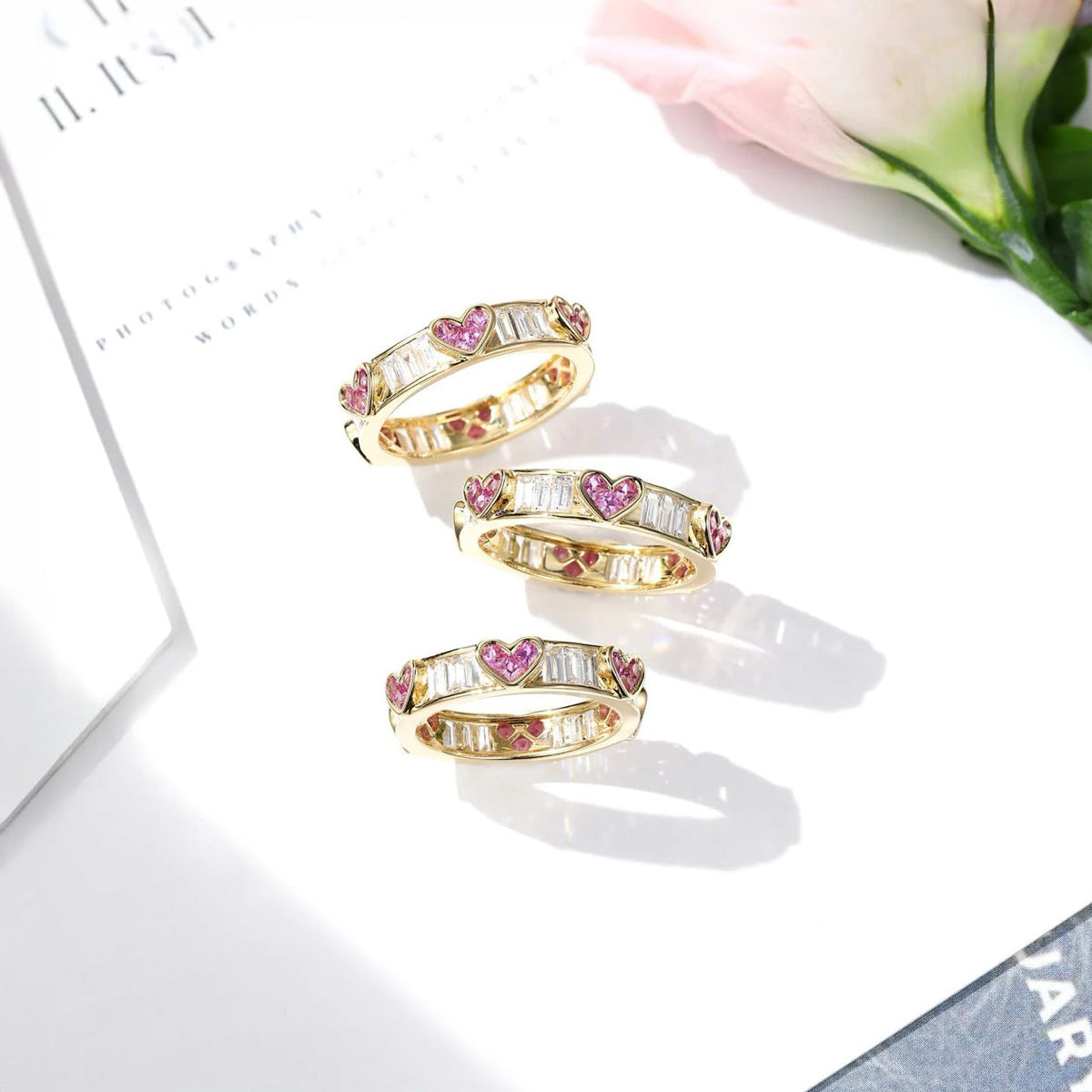 Classy Heart Wrap Baguette Diamond Ring