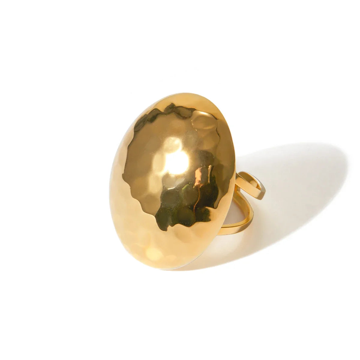 18k Hammered Oval Dual Band Ring