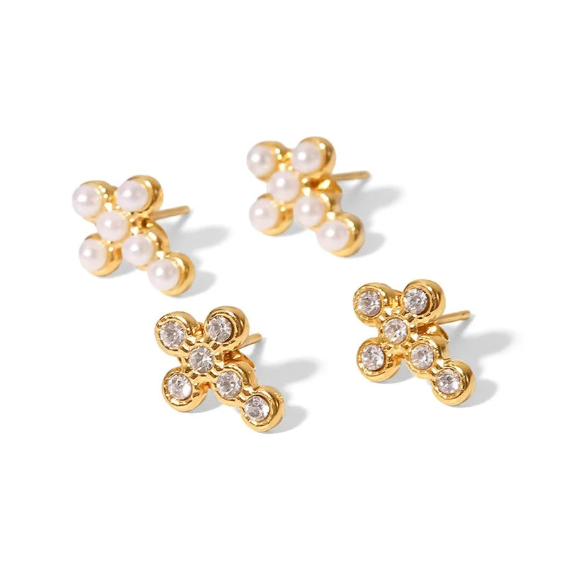 Dainty Cross Stud Earrings