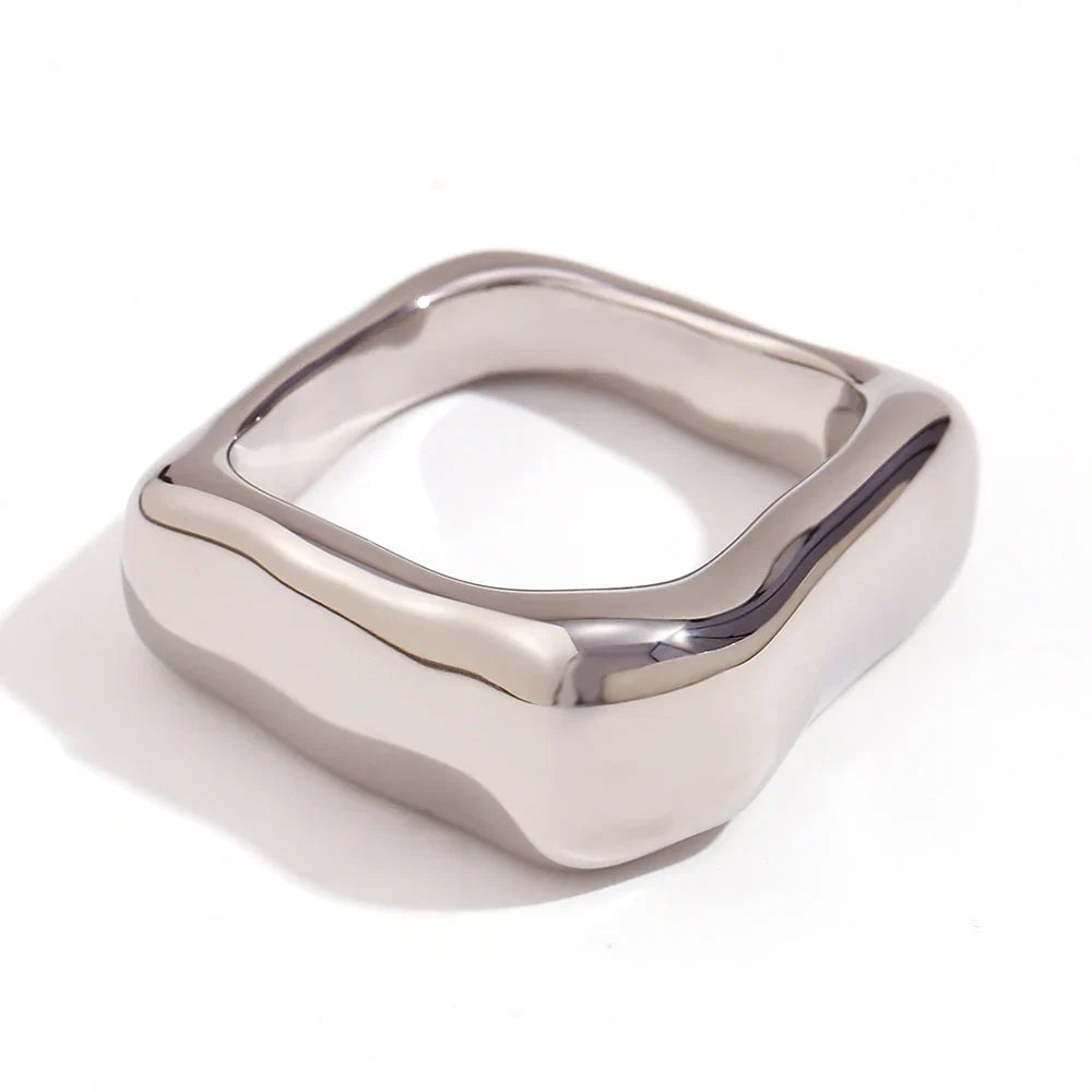 18k Textured Square Ring