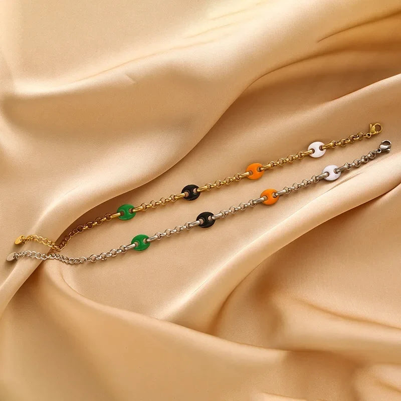 Playful Circle Paperclip Chain Bracelet