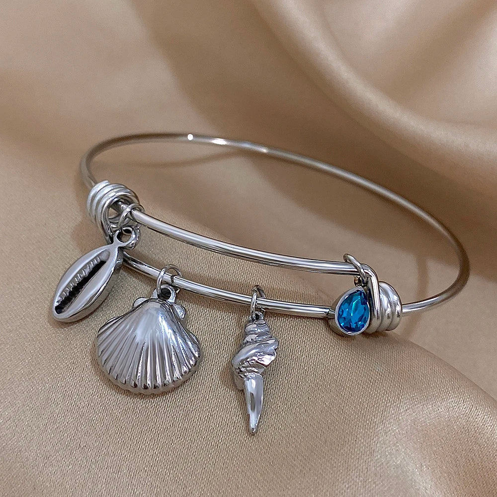 Sea Shell Bangle Bracelet