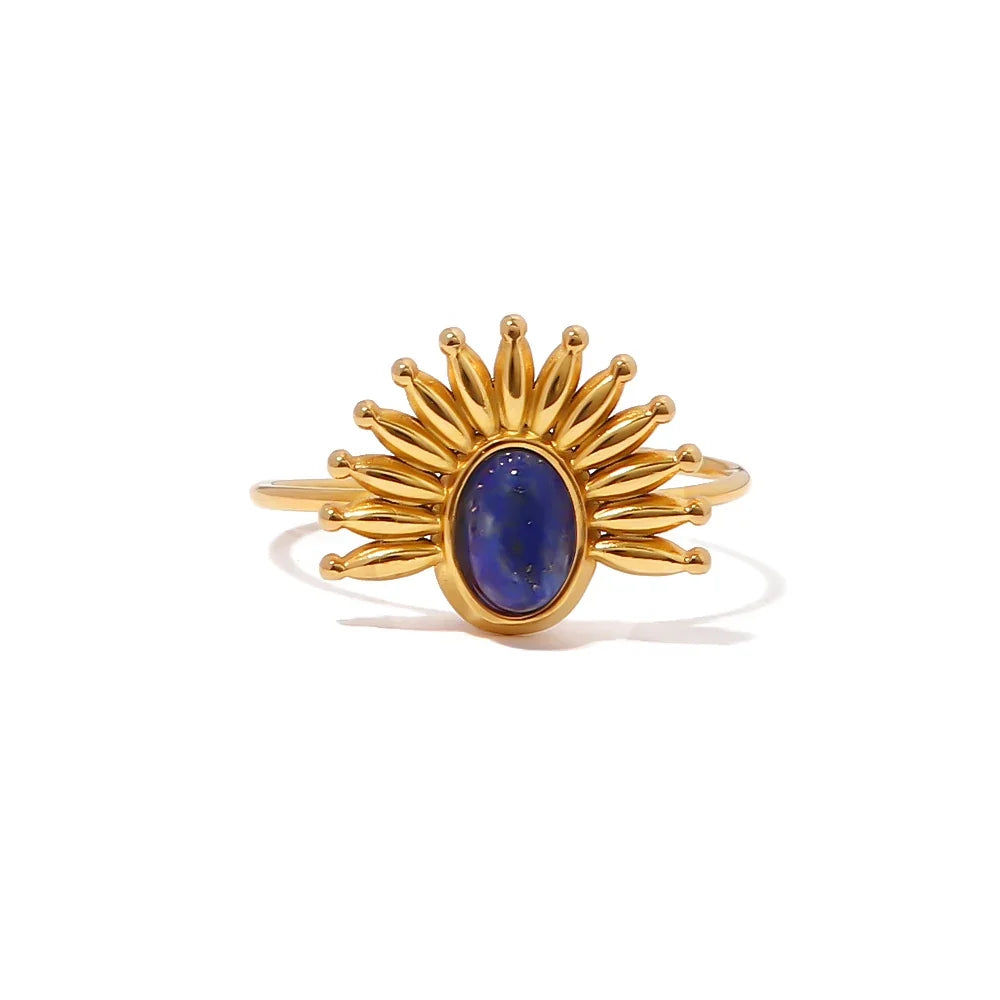 Dainty Lapis Sun Shine Ring