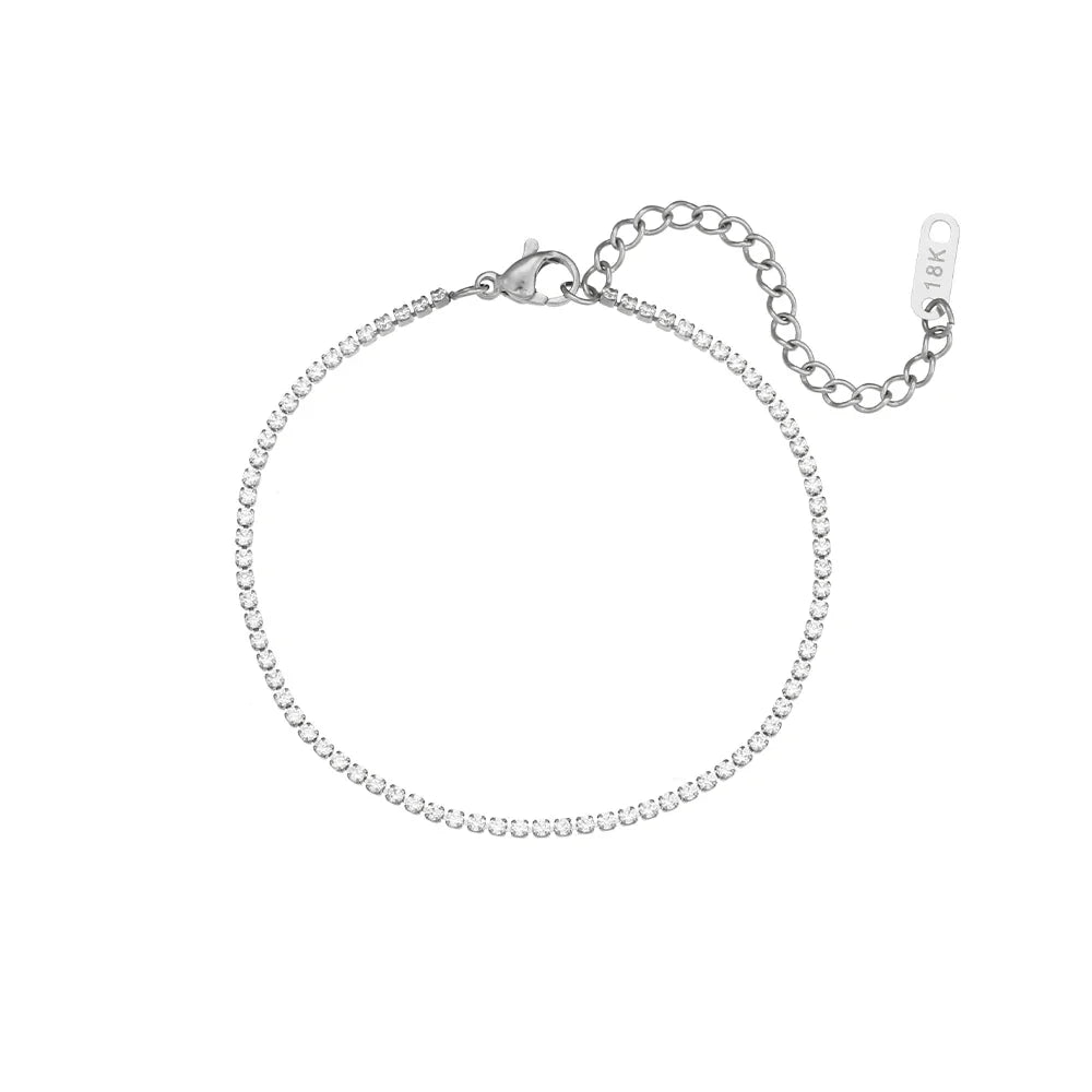 2mm Dainty Tennis Chain Bracelet and Necklace