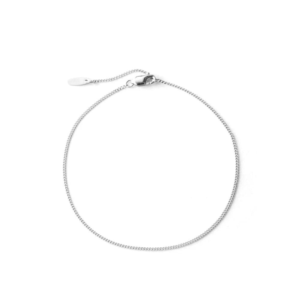 18k S925 Minimal Thin Curb Bracelet