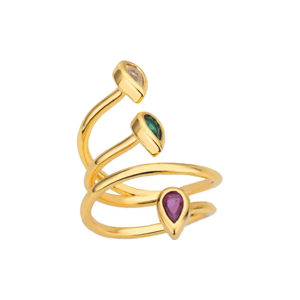 Adjustable Multi-Color Water Drop Rings