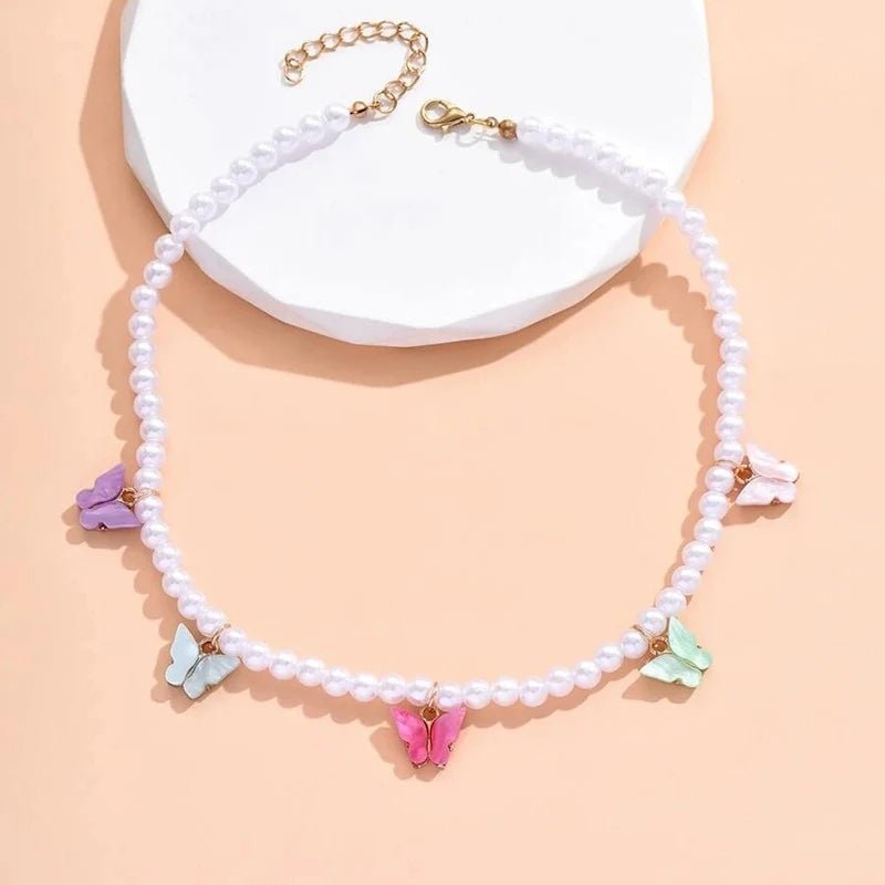 Dainty Colorful Butterfly Choker Necklace