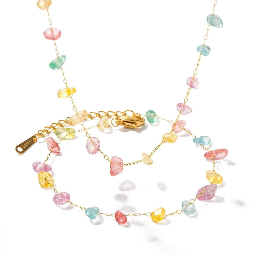 Dainty Crystal Bracelet and Necklace Set
