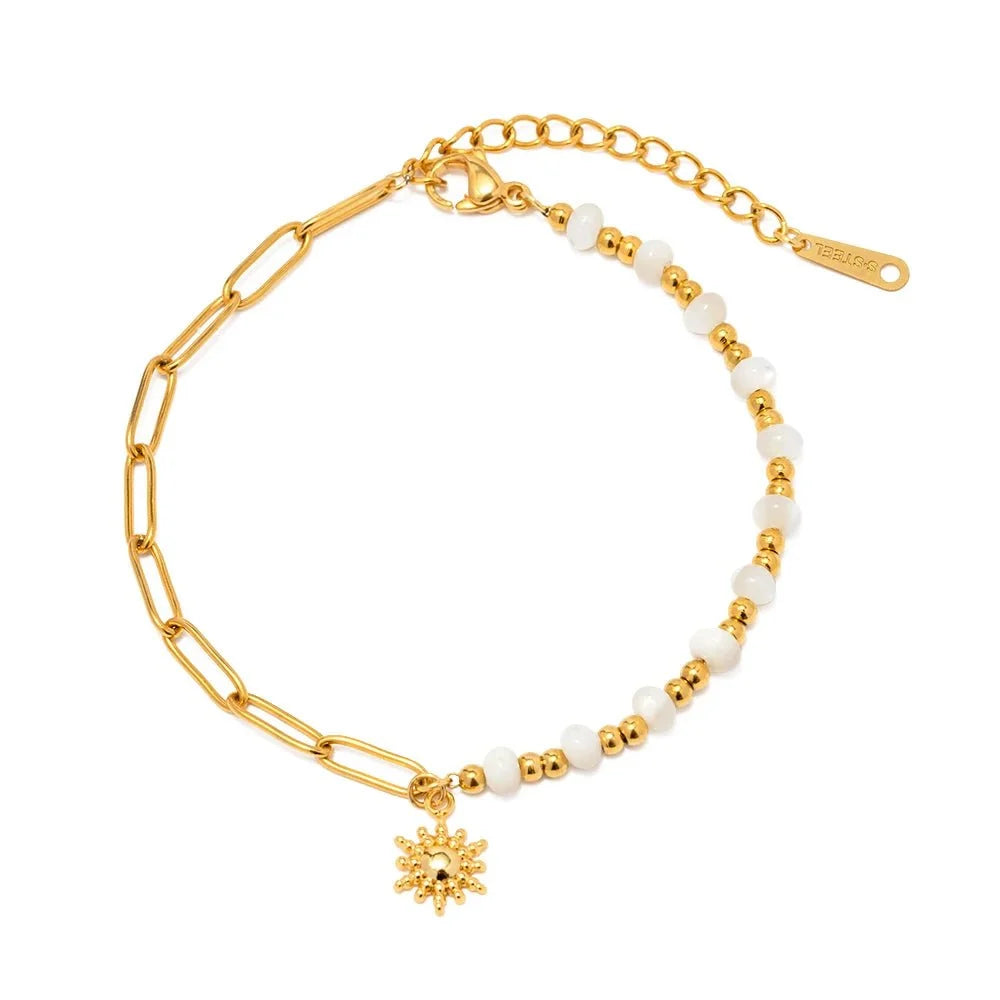 Golden Paperclip Boho Sun Bracelet