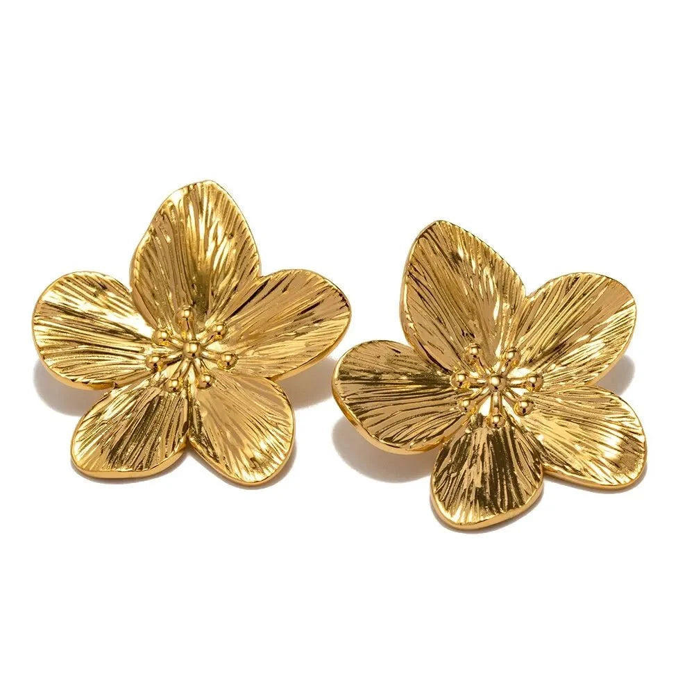 Hibiscus Floral Stud Earrings