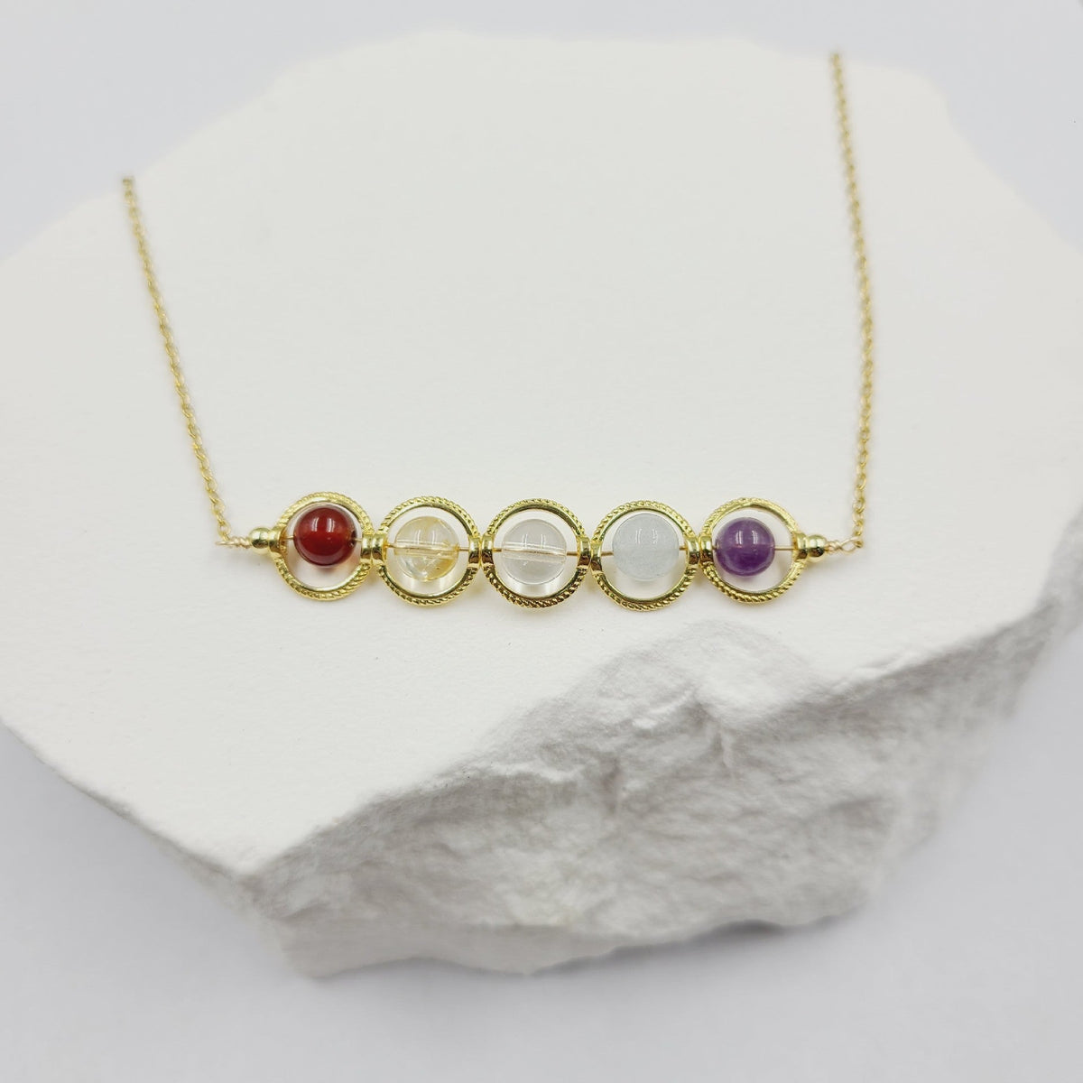 Dainty Handmade Zodiac Stones Necklace