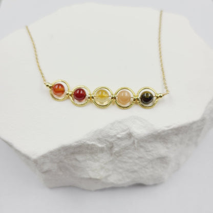 Dainty Handmade Zodiac Stones Necklace