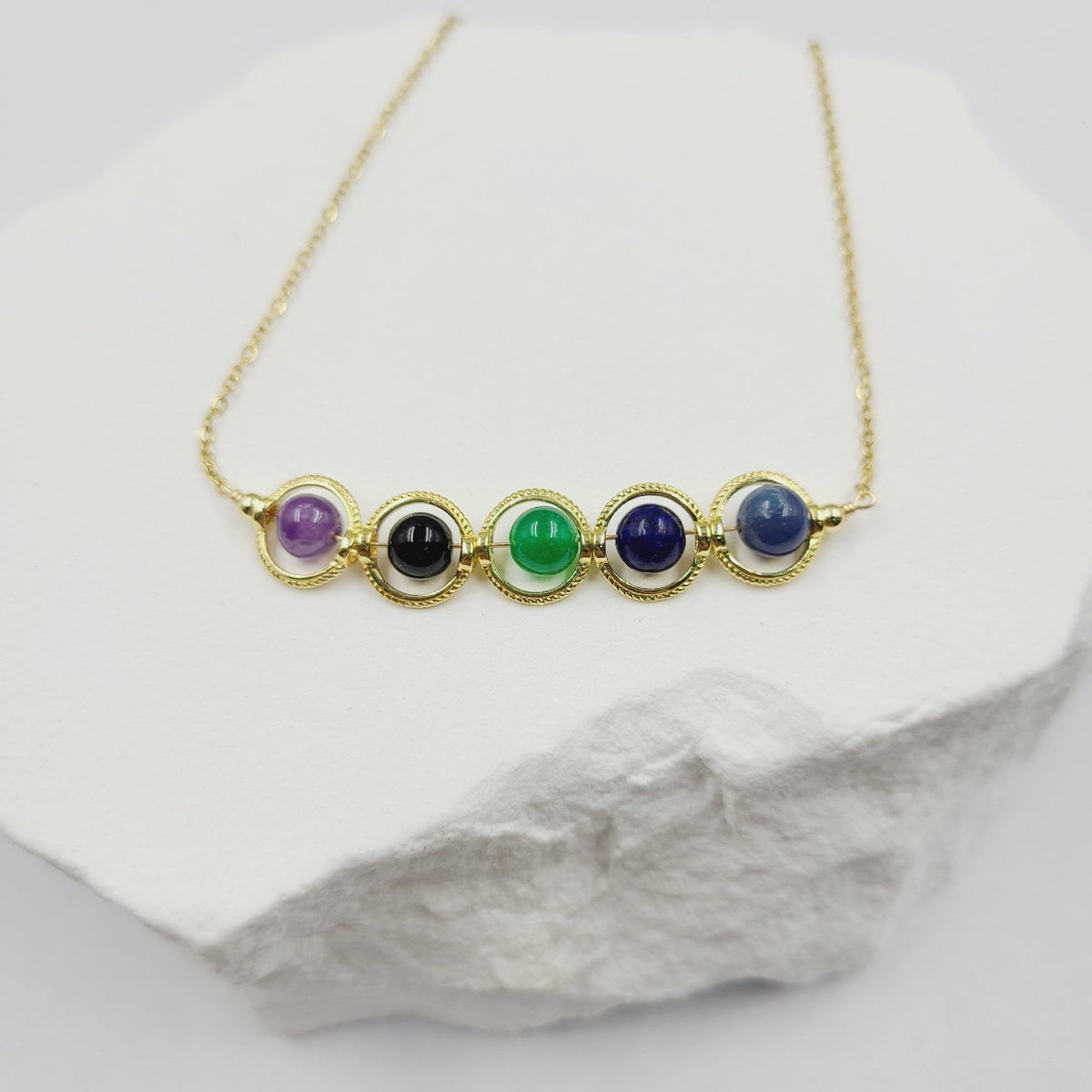 Dainty Handmade Zodiac Stones Necklace
