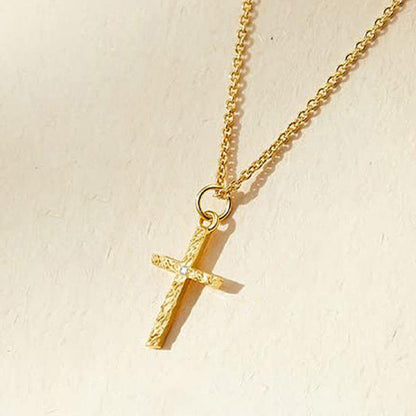 2pc 14k Initial & Cross Necklace Set