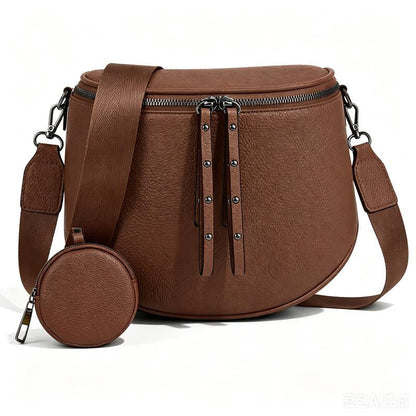 Half-Moon Cross Body Bag With Detachable Pouch