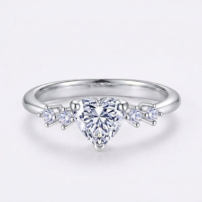 Heart Cut Minimal Dainty Accent Ring