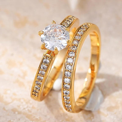 2pc Pave Accented Ring Stack