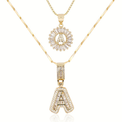 Keep & Share: 2pc 14k Diamond Letter Initial Necklaces