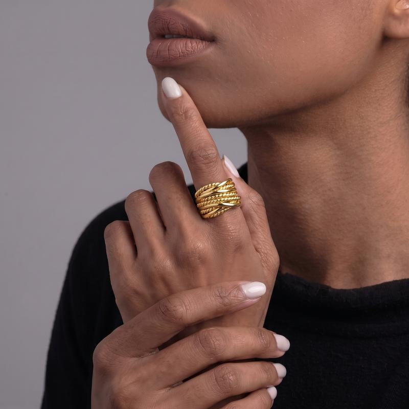 Intertwined Wrap Around Woven Ring