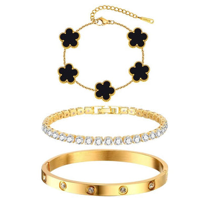 18k 3pc Elegant Bracelet Stack
