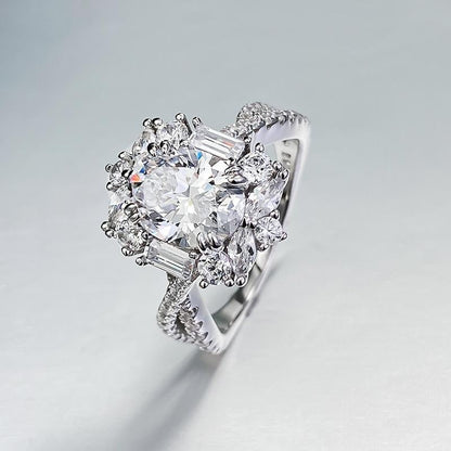 Oval Cut Halo Statement Ring