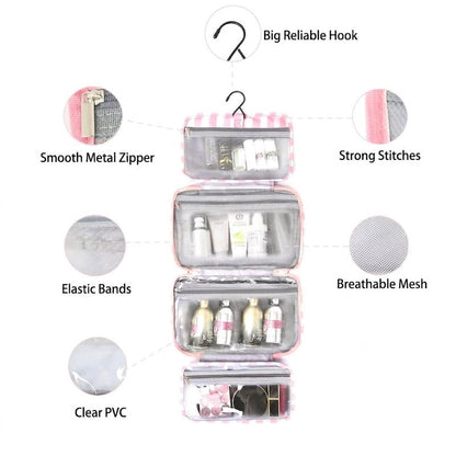 Striped Hanging Toiletry Bag