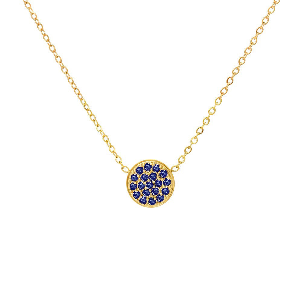 Dainty Diamond Speckled Birthstone Circle Necklace