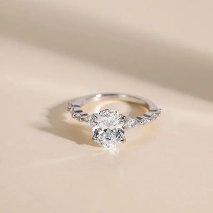 Elegant Oval Set Accented Band Ring