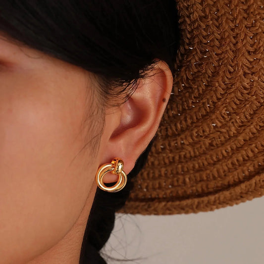 14k Dainty Dual Hoop Earrings
