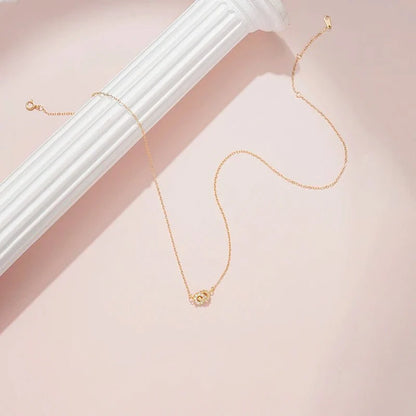 14K S925 Interlaced Diamond Circles Necklace