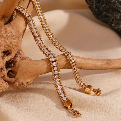 18k Accented Diamond Tennis Bracelet