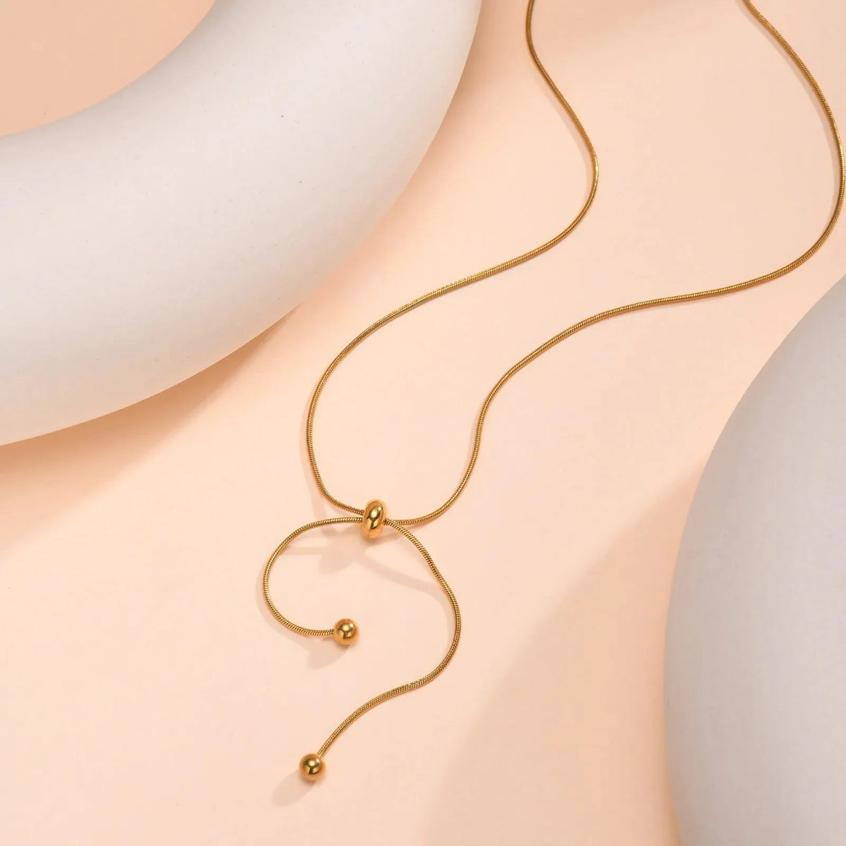 18k Adjustable Tassel Snake Chain Necklace