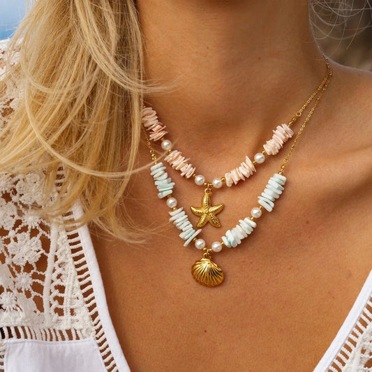 18k Boho Oceanic Sea Shell Necklaces
