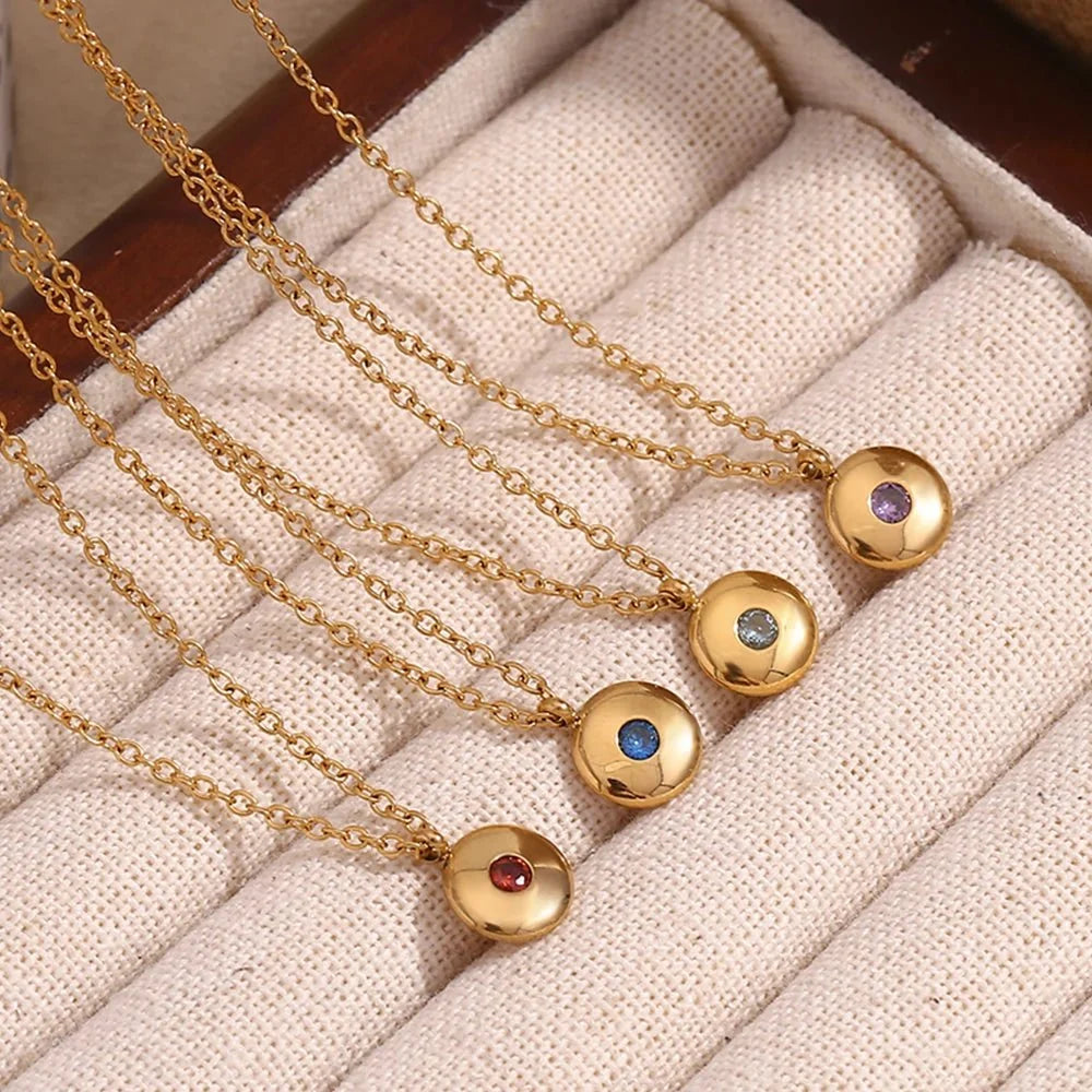 18k Dainty Minimal Birthstone Necklace