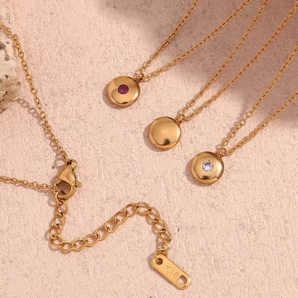 18k Dainty Minimal Birthstone Necklace