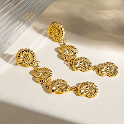 18k Dangling Shells Tropical Earrings