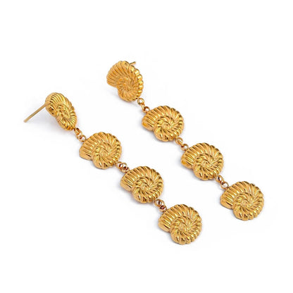 18k Dangling Shells Tropical Earrings