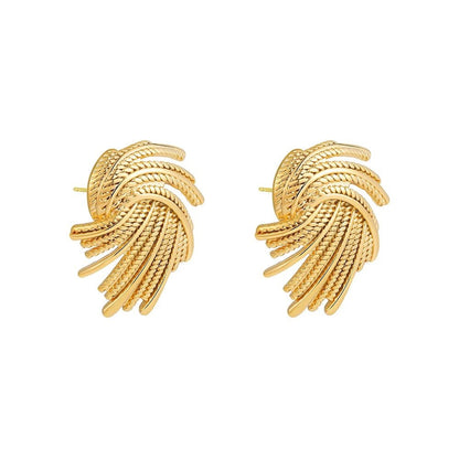 18k Spiraling Braided Dainty Earrings