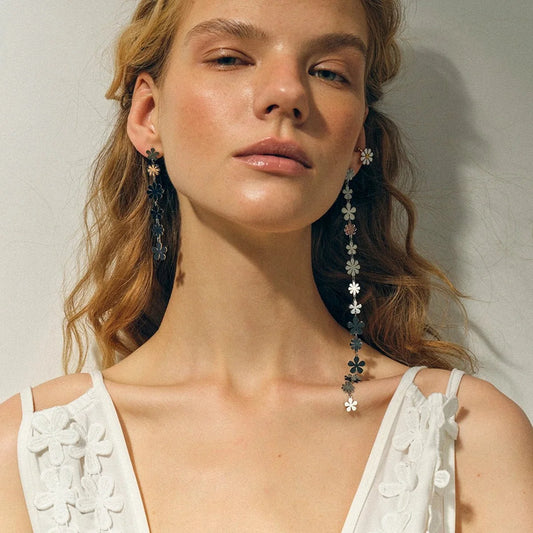 18k Staggering Floral Earrings