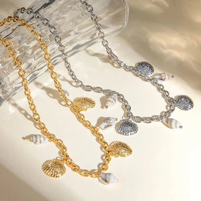 18k Summer Beach Sea Shell Necklace