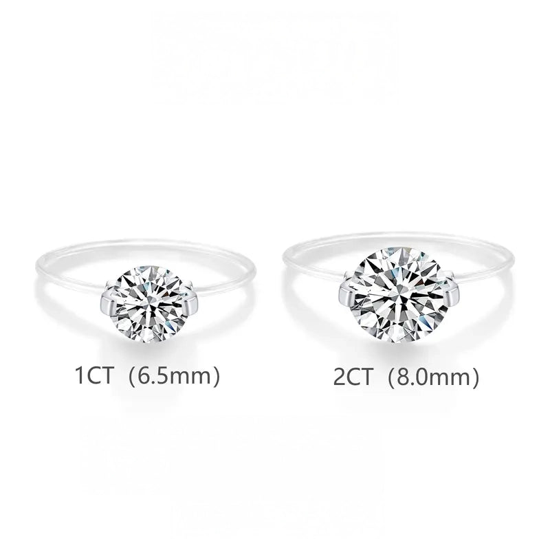 S925 1-2 Carat Moissanite Invisible Band Ring