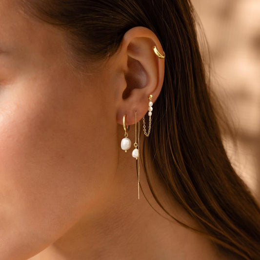 4 Pair Pearl Accented Earrings Set