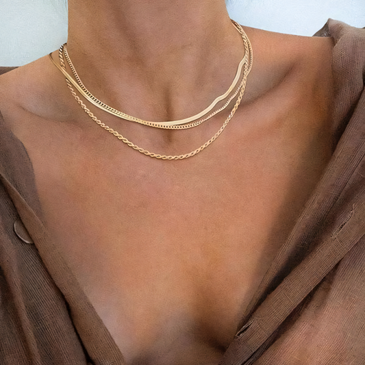 3pc Classic Necklace Choker Stack