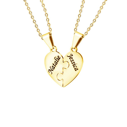 Personalized Family Heart Puzzle Necklace