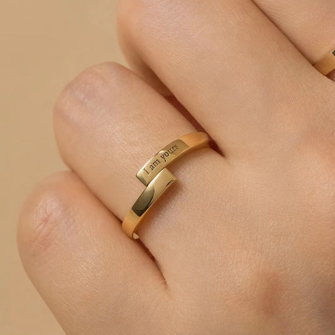 Adjustable "I Am Yours & You Are Mine" Couples Rings Set