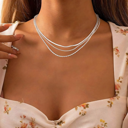 3pc Classic Necklace Choker Stack