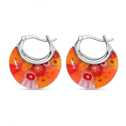 Murano Inspired Crescent Moon Earrings