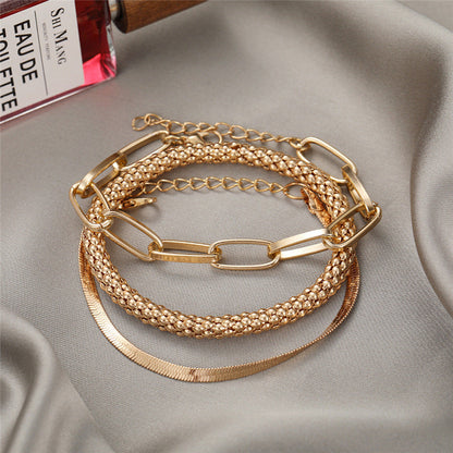 3pc Chunky & Elegant Bracelet Stack