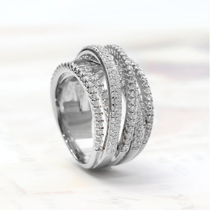 Elegant Diamond Accented Wrap Around Ring